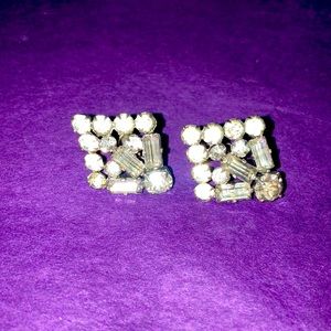 Made in Czechoslovakia 1940s VERY antique crystal earrings